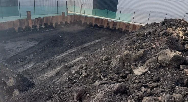 Becton site area requiring treatment of excavated material and build-up of levels