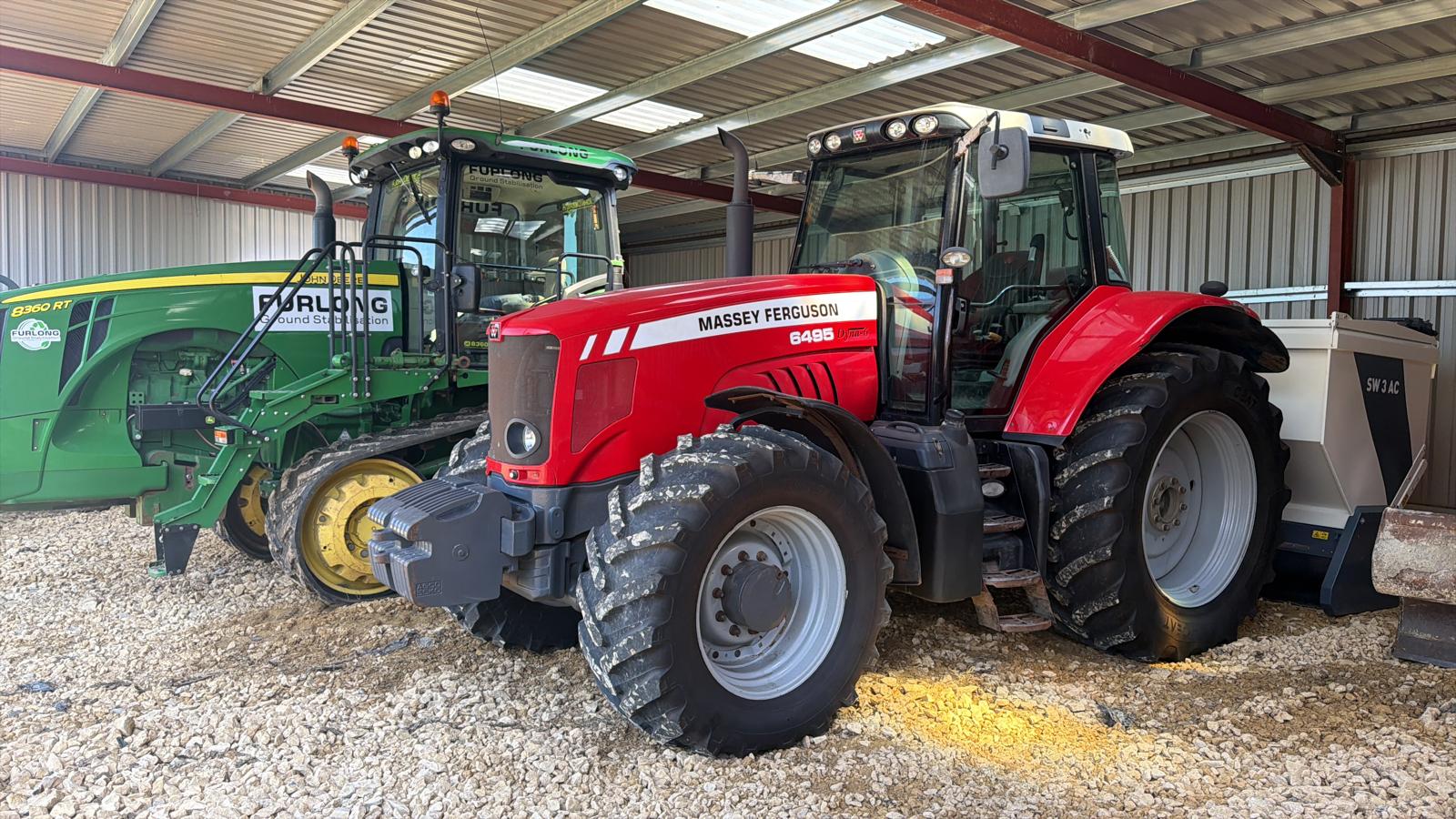 John Deere 8360RT and Massey Ferguson plant