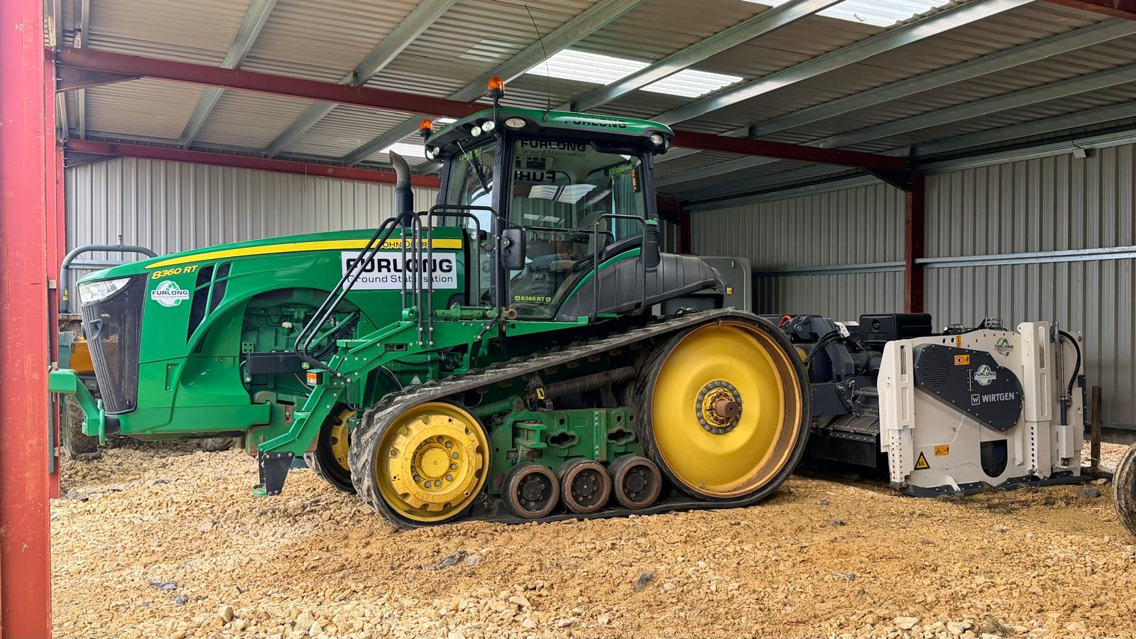 John Deere 8360RT with Wirtgen stabilisation equipment