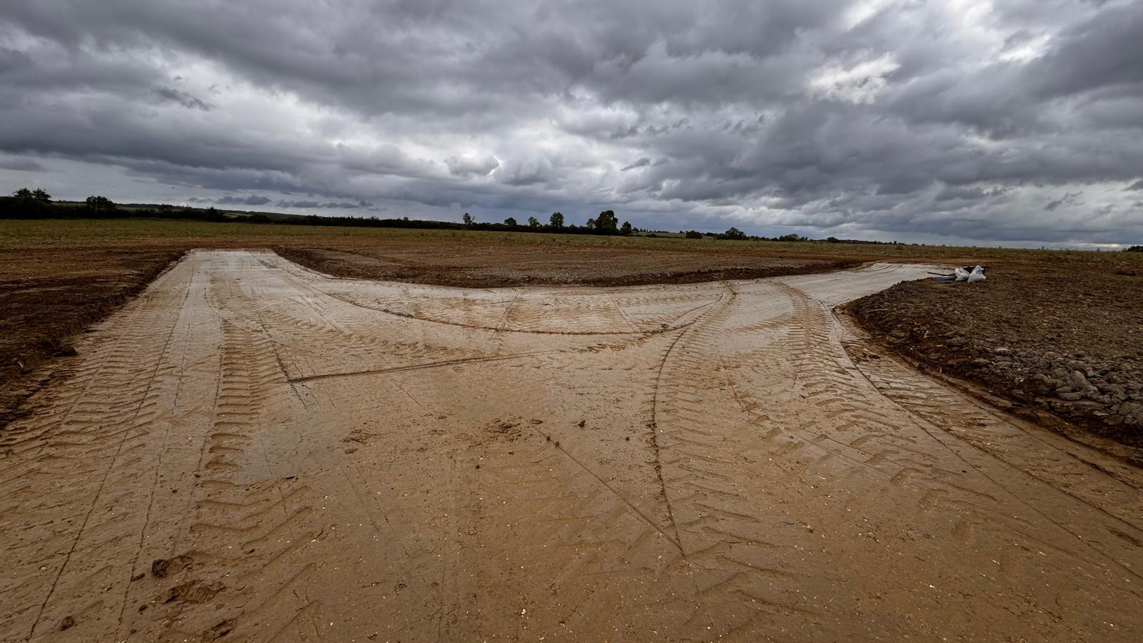 Ground stabilisation works on a UK construction site